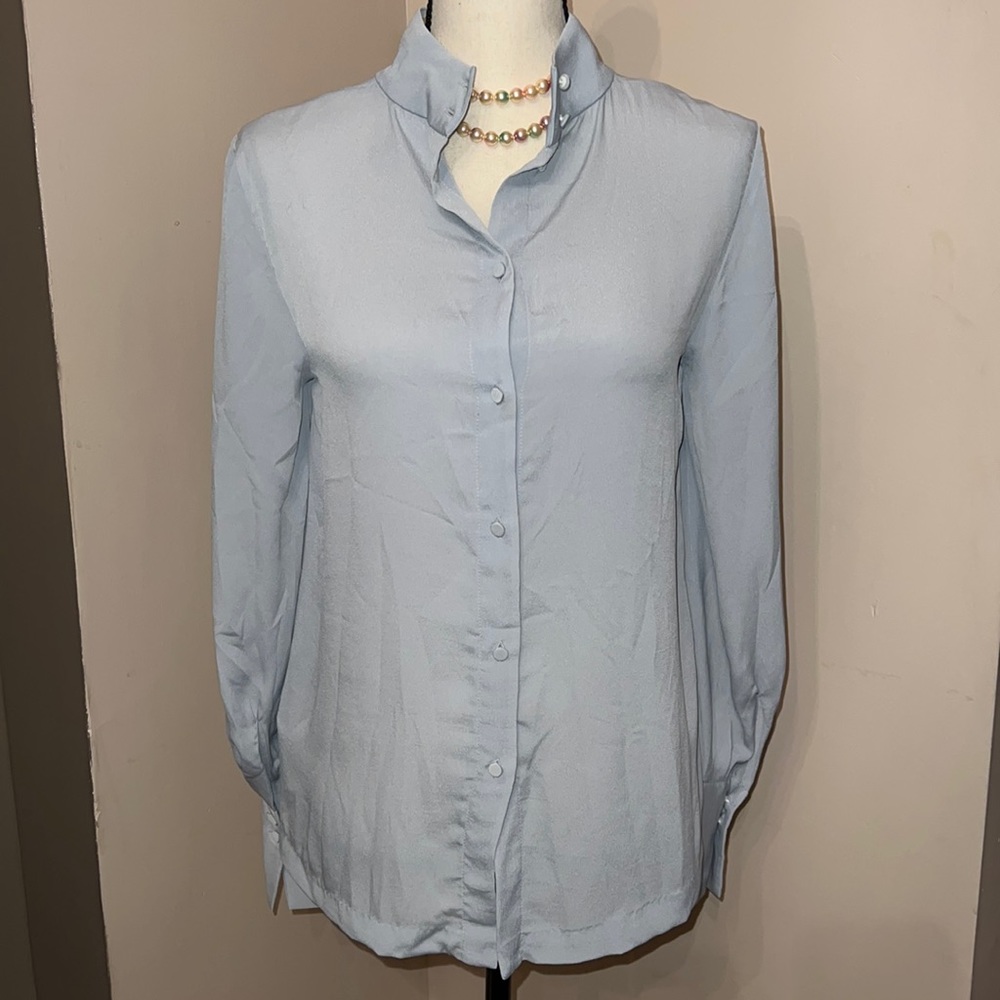 H & M Beautiful long sleeve Light Blue blouse. - Picture 1 of 11